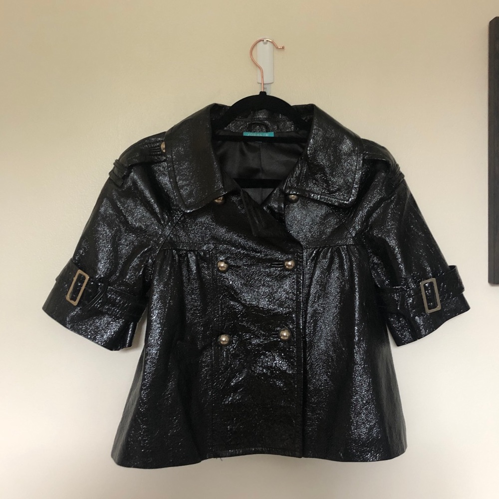 Jocelyn Black Patent Leather Jacket, size small